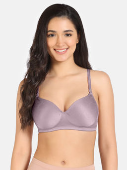 Zivame - Lavender Printed Regular Fit T-shirt Bra