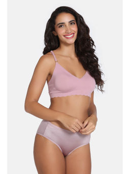 Zivame - Pink Solid Regular Fit Bralette