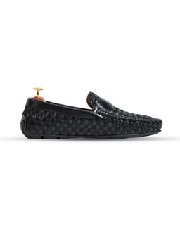 Vantier - Black Ross Weaved Loafers