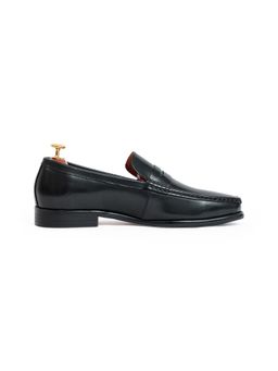 Vantier - Black Ripper Grain Penny Loafers