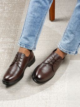 Teakwood - Men'S Tmoro Textured Leather Formal Derby Shoes