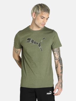 Puma - Dotted Logo Men Green T-Shirt