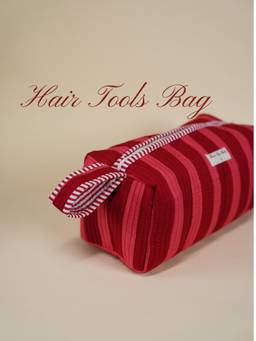 Kaira By Nikita - Red Cherry Stripe Hair Tools Bag