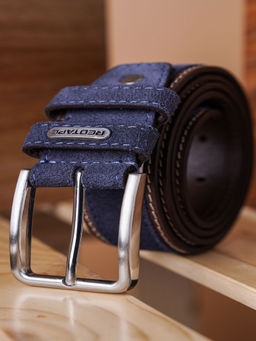 Red Tape - Genuine Leather Navy Blue Stylish & Durable Waist Belt For Men ()