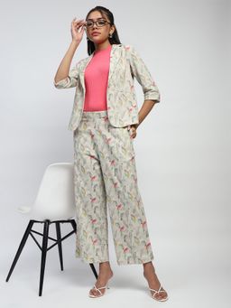Global Republic - Beige Cotton Bird Print Co-Ord (Set of 2)