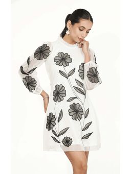 Galocher Clothing - White Monochrome Floral Dress