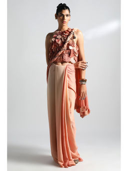 A Humming Way - Mima Mounds Top, Rosenberg Sari with Stitched Blouse