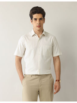 Arrow - Men Vertical Stripes Liberty Regular Fit Shirt White