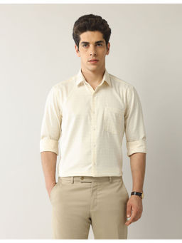 Arrow - Men Grid Tattersall Checks Autopress Slim Fit Shirt Yellow