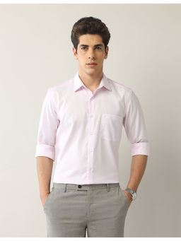 Arrow - Men Textured Liberty Regular Fit Autopress Shirt Pink