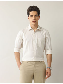 Arrow - Men Textured Liberty Regular Fit Autopress Shirt Off White
