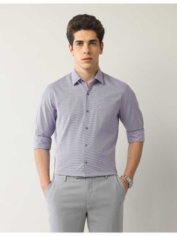 Arrow - Men Textured Manhattan Slim Fit Shirt Lavender