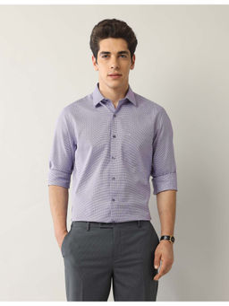 Arrow - Men Textured Manhattan Slim Fit Shirt Purple