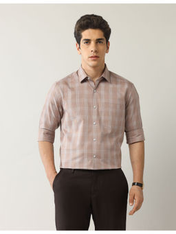 Arrow - Men Checks Dobby Regular Fit Shirt Khaki
