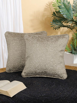 Rosara Home - Textured Jacquard Square Cushion Covers (Pack Of 2)