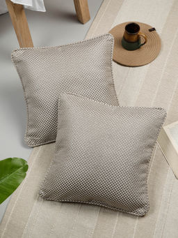 Rosara Home - Textured Jacquard Square Cushion Covers (Pack Of 2)