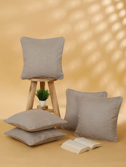 Rosara Home - Textured Jacquard Square Cushion Covers (Pack Of 5)
