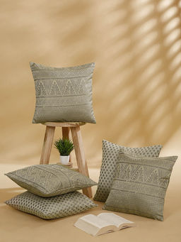 Rosara Home - Jacquard Square Cushion Covers (Set Of 5)