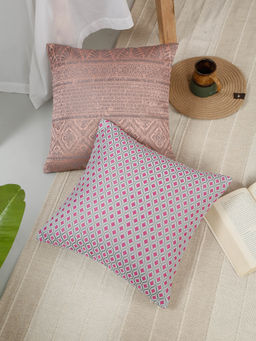 Rosara Home - Jacquard Square Cushion Covers (Set Of 2)