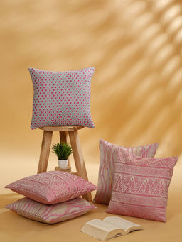 Rosara Home - Jacquard Square Cushion Covers (Set Of 5)