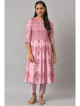 W - Pink Floral Kurta