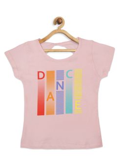 TINY GIRL - Short Sleeves Text Print Top - Pink