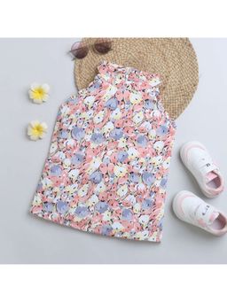 TINY GIRL - Floral Print Sleeveless Top - Multi Color