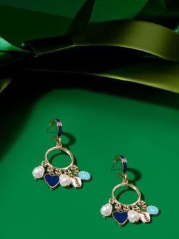 Zaveri Pearls - Gold Tone Contemporary Party Wear Charms Drop Earring - ZPFK16214