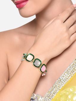 Zaveri Pearls - Multi Multistrand Stones & Beads Ethnic Bracelet - ZPFK16413