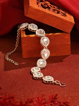 Zaveri Pearls - Gold Tone Dazzling Kundan & AD Ethnic Bracelet - ZPFK16498