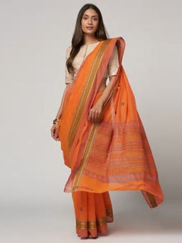 Fabindia - Cotton Chettinad Lambadi Embroidered Sari