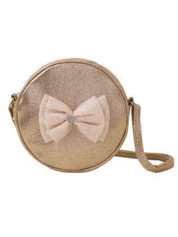 Accessorize London - Gold Glitter Bow Round Bag