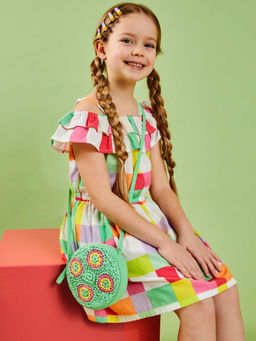 Accessorize London - Green Crochet Round Sling Bag