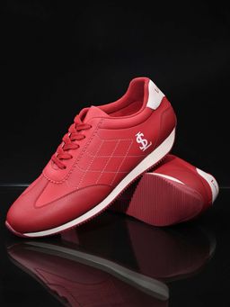 Louis Stitch - Ferrari Red Casual Lightweight Comfortable Lace-Up Sneakers for Men
