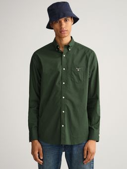 GANT - Men Green Solid Regular Fit Shirt