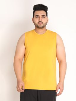 CHKOKKO - Men Cotton Gym Tank Tops Sleeveless Sports Vest In Yellow