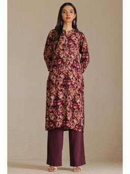 Soch - Purple Floral Regular Fit Kurta