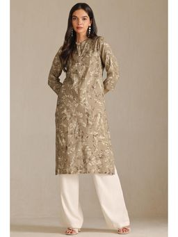 Soch - Brown Printed Regular Fit Kurta