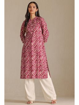 Soch - Red Floral Regular Fit Kurta