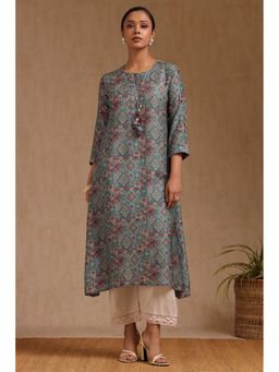Soch - Blue Printed Regular Fit Kurta