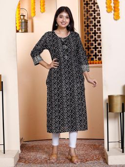 Doriyaan - Black Printed Comfortable Fit Kurta