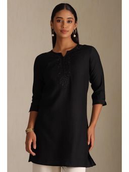 Soch - Black Embroidered Regular Fit Kurti