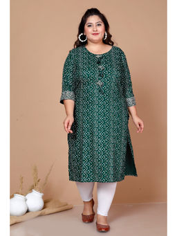 Miravan - Green Printed Straight Fit Kurta