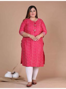 Miravan - Pink Printed Straight Fit Kurta