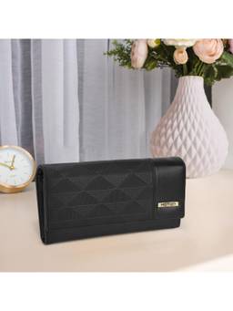 Metro - Women Faux Leather Patterned Foldover Travel Wallet (10)