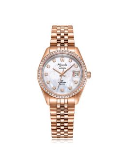 Alexandre Christie - Women Classic Steel White Dial Round Watch - 5012LDBRGMS