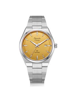 Alexandre Christie - Men Sapphire Yellow Dial Round Watch - 8697MDBSSYL
