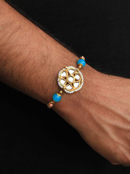 BeAbhika - Floral Kundan Rakhi