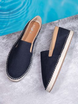 Styli - Men Canvas Slip On Navy Blue Espadrilles