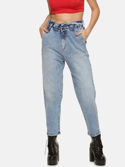 IS.U - Light Blue Paper Bag Denim Jeans
